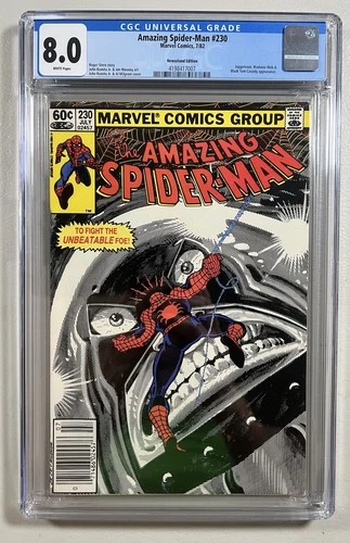 Amazing Spider-Man 230 (Marvel, 1982)  CGC 8.0 WP **Newsstand**