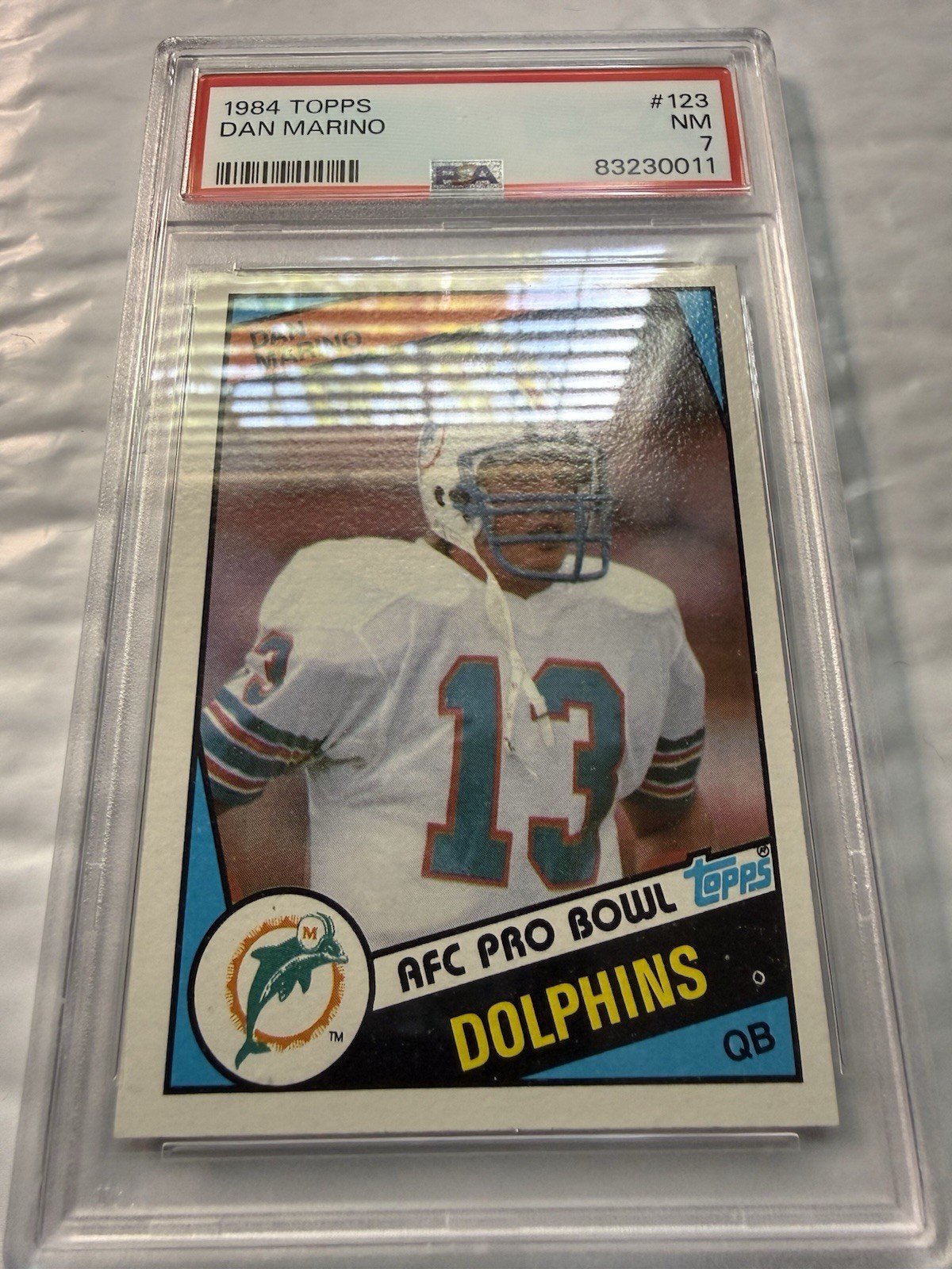 1984 TOPPS #123 DAN MARINO PSA 7 view 2