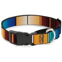 Plastic Martingale Collar Zarape6 Vertical Stripe Gold/Blues/Black/R (Us Import)