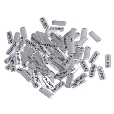 100 Pcs Alloy Pendant Charm Strip Letter Jewelry Making Pendants Set