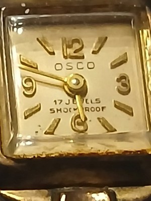 Old Ladies Wind Up 17 Jewel Wristwatch Running OSCO Rolled Gold Bezel