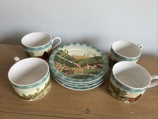 Farberware by Retroneu/ stoneware country life 333/ cups & saucers/ set of 4