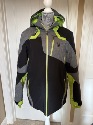 Spider Grey Green Men s Ski Jacket, Size large