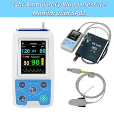 24 hour Ambulatory Blood Pressure Monitor with SpO2 Probe NIBP Holter Recorder