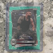 Topps WWE Chrome Akam Teal Laser Refractor Serial Numbered Card #31 /175
