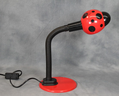 Rare Vintage Italian Ladybird Ladybug Novelty Gooseneck Desk Lamp Red Working