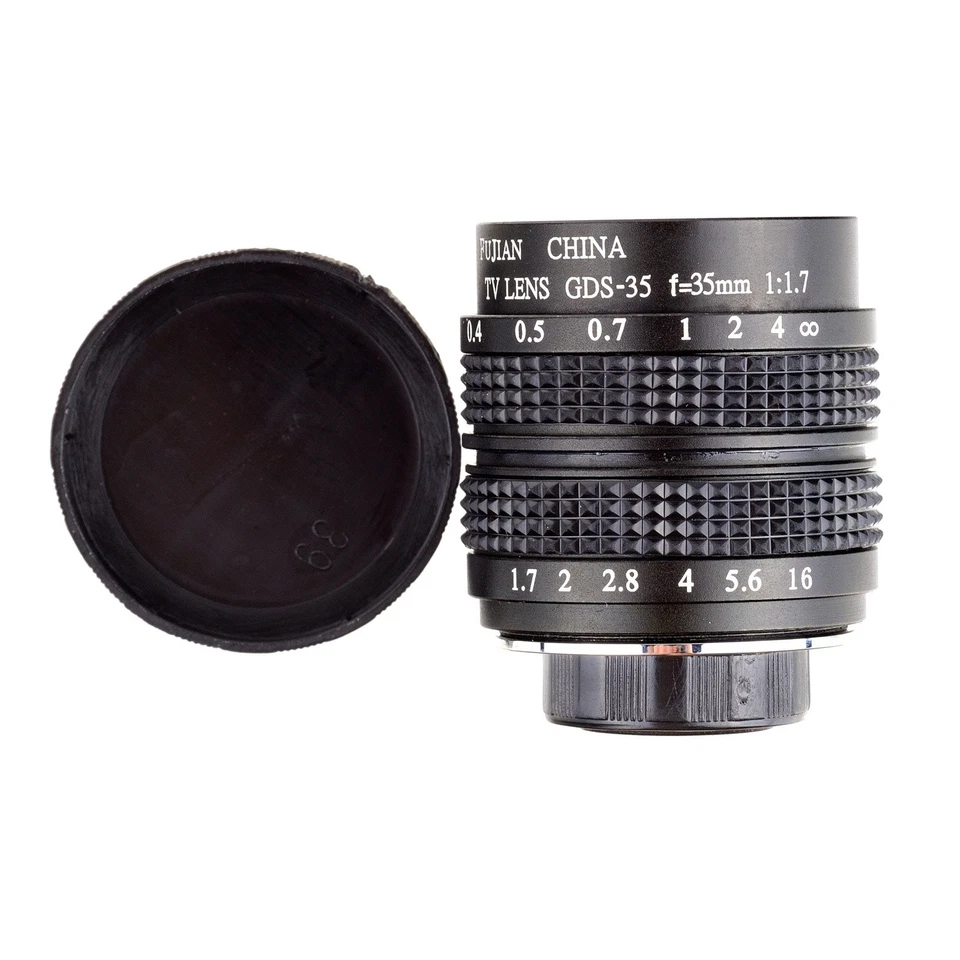 35mm f/1.7 C Mount 2/3" CCTV Lens Body Black for M4/3 NEX P/Q FX EOS M N1 mount - Image 2 of 4