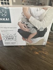HKAI JP0981 5-IN-1 Baby Hip Seat Carrier w/Large Pocket Black new In Box