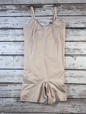 Spanx Oncore Mid Thigh Bodysuit Sculpt  Soft Beige Nude Stretch Size 1X