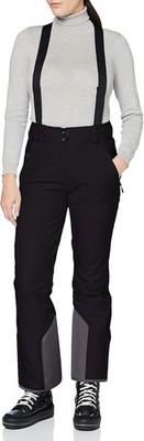 Jack Wolfskin Women's Snow Pants Trousers Ski Pants Bibs, Black, 18/S Short