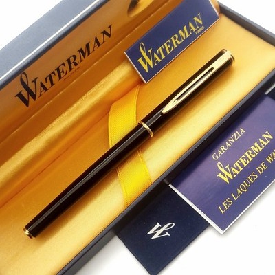 WATERMAN Ideal EXECUTIVE-FOUNTAIN Pen-Lacquer-18K GOLD NIB -80's-NEW BOX/PAPERs