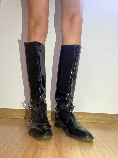 Women Sergio Rossi Boots Black Leather 37