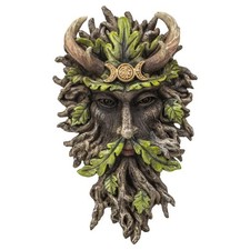 Wandrelief Greenman Horned God Triple Moon Wall Sculpture,Sculptures  Figurines