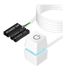 PC Power Button 65" External ON/Off LED Power Switch For ATX Motherboard-White