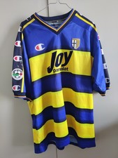 Parma 2001-2002 Home Shirt Champion Mangone #24 Serie A Patch Maglia Calcio