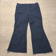 SPANX Original EveryWear Flare Jeans 20326T-Clean Black Large Raw Hem Women  s