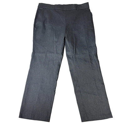 Rafaella Ankle Pants Womens 18 Charcoal Gray Pinstripe Straight Leg Stretch