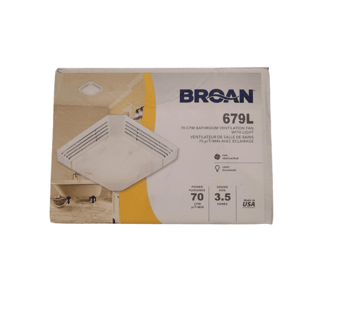 Broan 3.5-Sone 70-CFM White Lighted Bathroom Fan - 679L