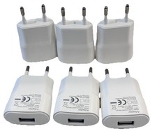 6PCS European Travel Plug Adapter, Europe Plug To USB Cable Lot For 6 As Shown