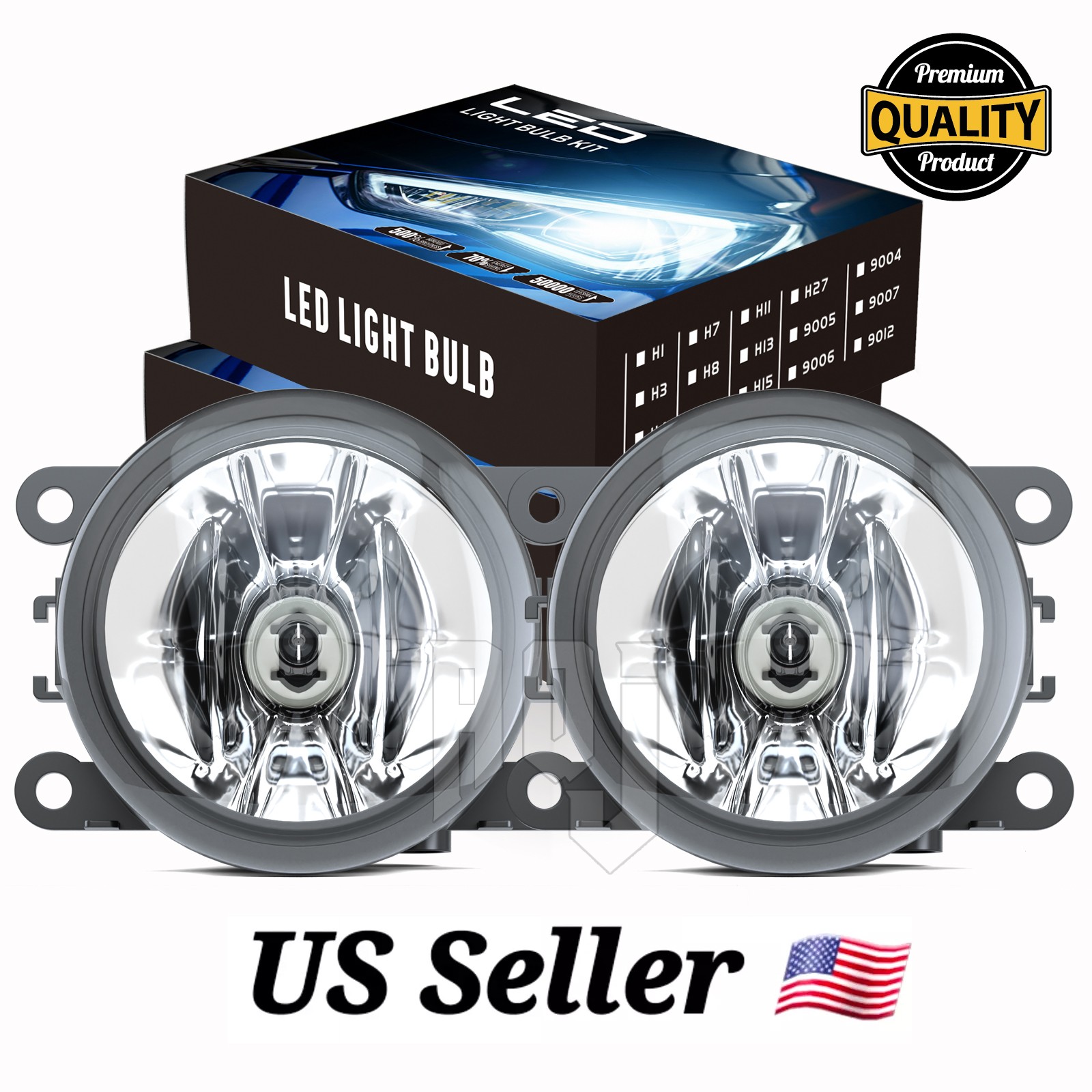 Pair Front Bumper LED 6000k Fog Light Driving Lamp For HONDA CROSSTOUR 2013-2015