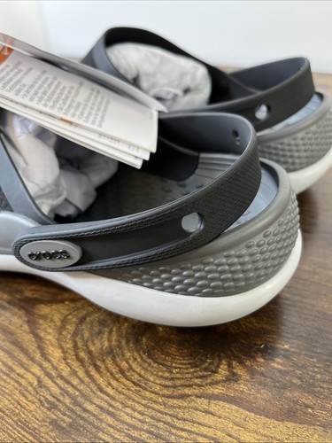 New Crocs LiteRide 360 Clogs Shoes Men’s 10 Women’s 12 Wakeboards Black Gray - Picture 7 of 8