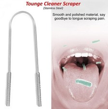 1pcs Dental Fresh Breath Cleaning Oral Tounge Scraper Cleaner Stainless Steel