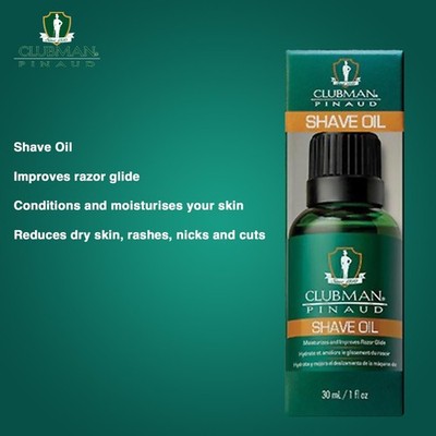 Rasieröl 30ml von Clubman Pinaud Reduziert trockene Haut, Hautausschläge, Kerben und Schnitte