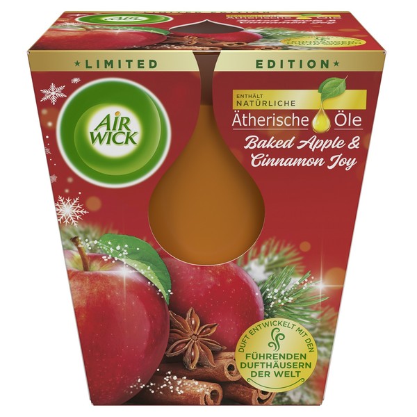 Air Wick GroßE WohlfüHl-Duftkerze Baked Apple & Cinnamon Joy-image