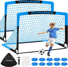 Kids Soccer Goals for Backyard Set - 2 Pack of Portable Pop up Soccer Nets with