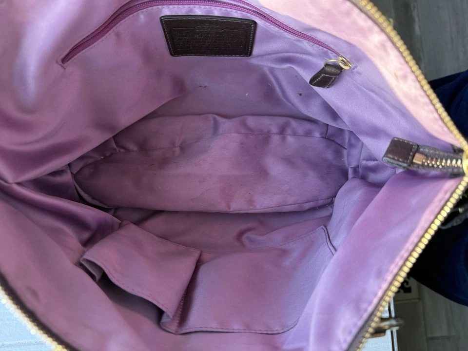 Bolso de hombro Coach Madison Doted Op Art Sophia marrón y dorado herrajes Foto 3 de 3