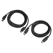 2Pcs PS/2 Mouse and Keyboard Cable 6P 6.56 Feet Male to Male/Female, Black