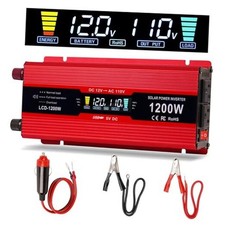 Car Power Inverter 1200W , DC 12v to 110v AC Converter with LCD Display and
