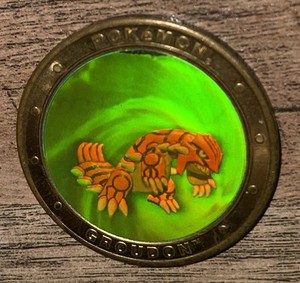 2003 Nintendo Pokemon Ruby Limited Edition Gameboy GROUDON Holo Collector Coin