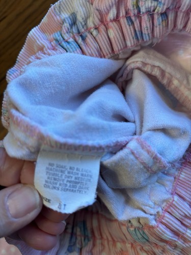 Pantaloni larghi vintage Osh Kosh ragazze 4T rosa a pois pupazzo di neve velluto a coste made in USA - Foto 3 di 5