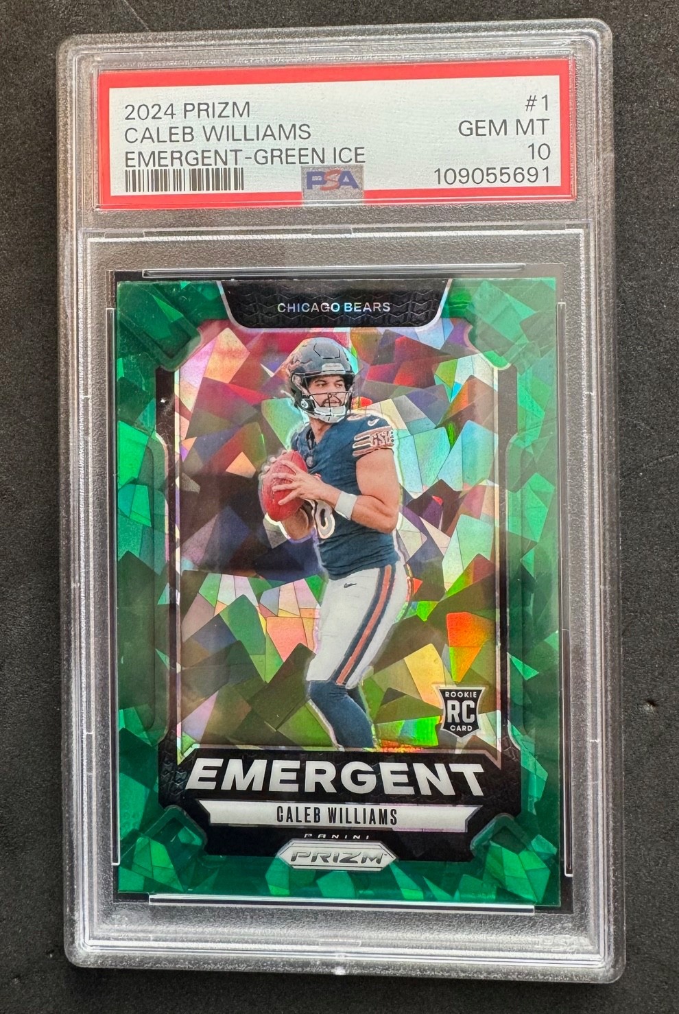 2024 Panini Prizm Emergent Green Ice #1 Caleb Williams (RC) PSA 10 GEM MINT!