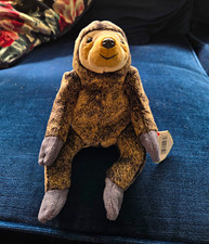 Ty Beanie Babies Slowpoke Sloth Plush Soft Toy Beanie Retired Heart Tag