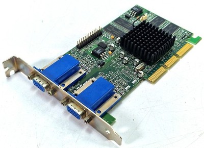 Matrox Millenium G45+ G450 Dual Head MDHA32DB AGP Universal 32MB 2x VGA D-Sub