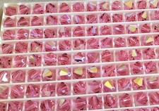 Vintage Swarovski 5301 7mm bicone beads Rose AB 24pcs 