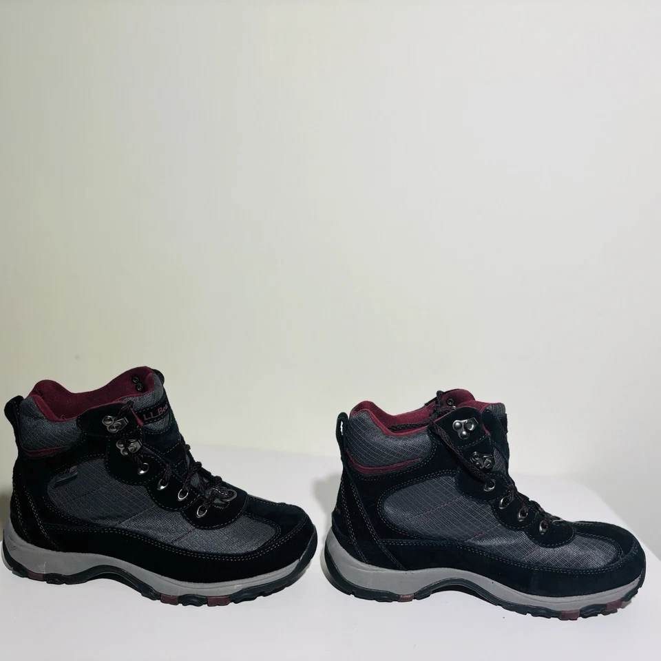 Botas de caminhada femininas LL Bean tamanho 8M TEK Primaloft 200 g #296491 preto/cinza - Imagem 4 de 4