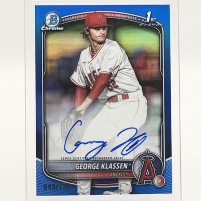 2025 Bowman Baseball GEORGE KLASSEN True Blue Auto RC #CPA-GK /150 Angels 🔥⚾️🔥
