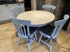 Round Kitchen Dining Table with Four Chairs 110cm