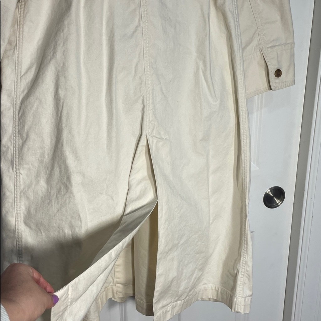 INÈS DE LA FRESSANGE X UNIQLO Trench Coat Size XL Cream Button Up Belt Pockets thumbnail 9