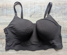 Pink Victoria's Secret Bra Women XL Black Wireless Lightly Lined Adjustable