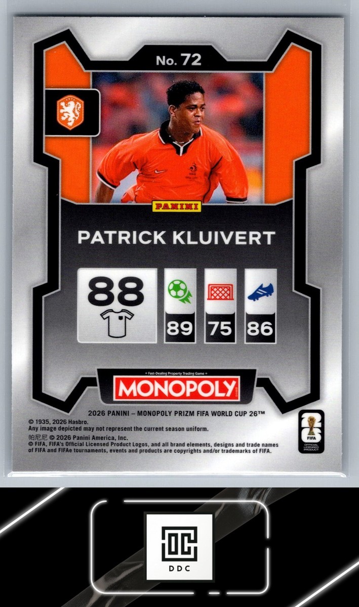 2026 Panini Prizm Monopoly World Cup #72 Patrick Kluivert | eBay