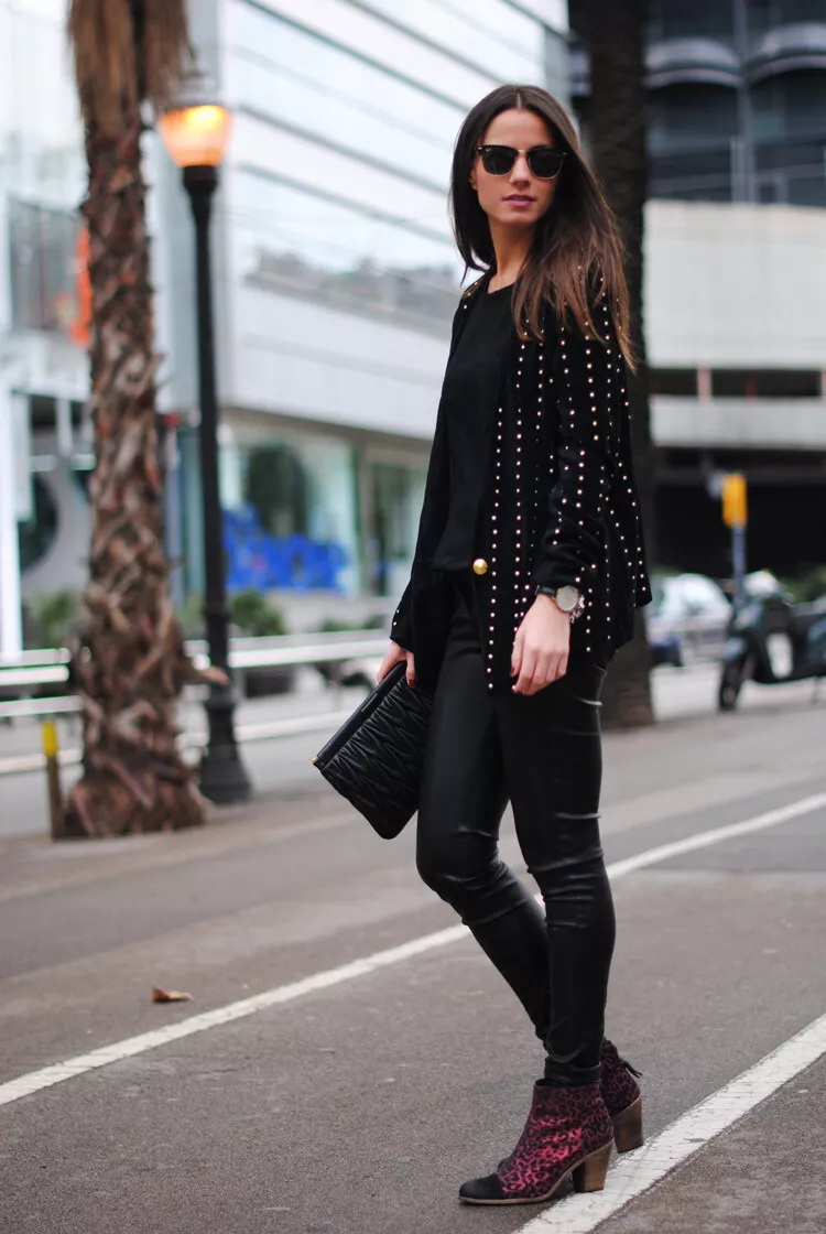 RARE ZARA BLACK VELVET JACKET KIMONO STUDDED FLOWING BLAZER COAT