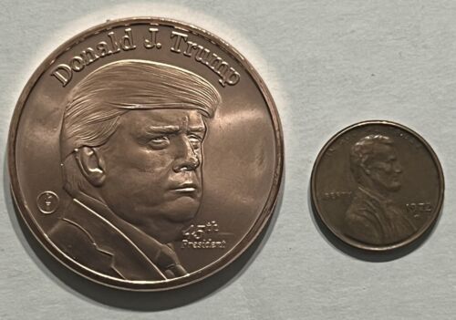 Donald Trump 1 oz moneta rotonda rame puro edizione limitata Trump MAGA 45° - 47° - Foto 5 di 5