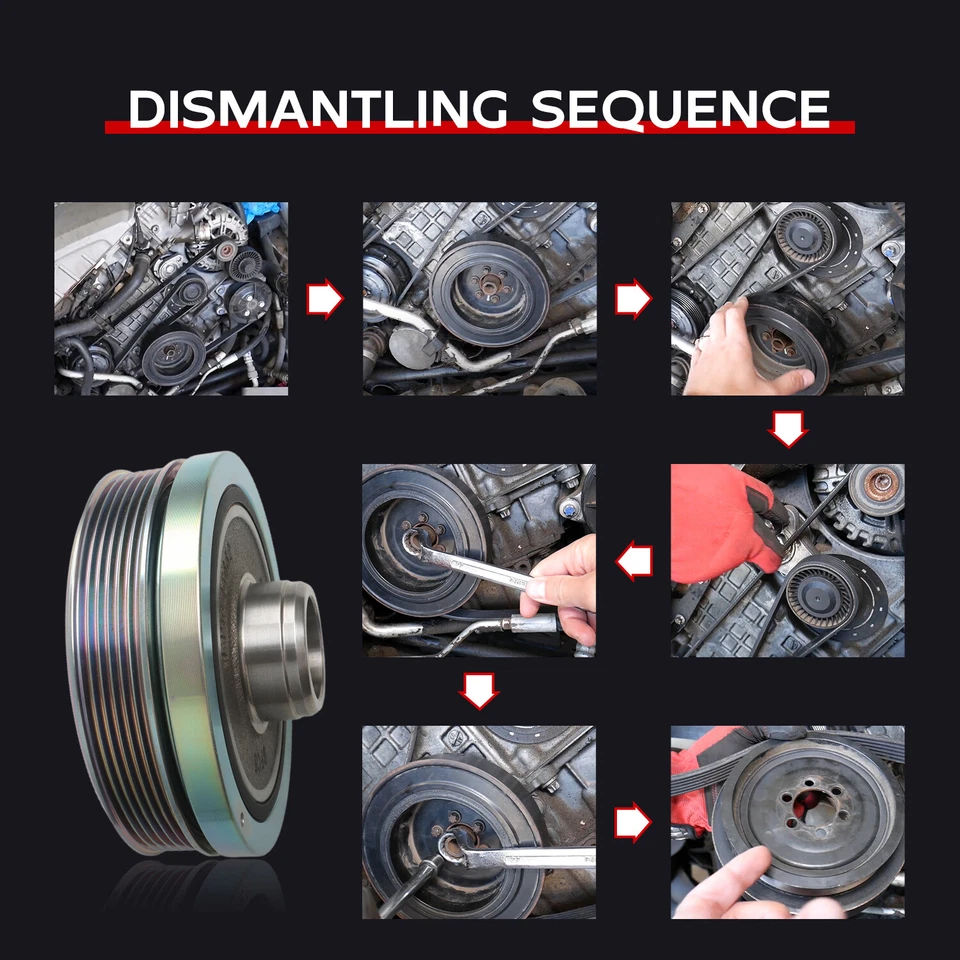 Amortiguador de polea del cigüeñal adecuado para BMW 430i Gran Coupé 2017 2018 2019 2020 Foto 4 de 4