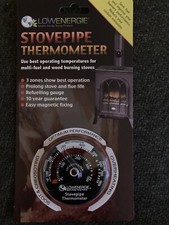 Thermomètre de tuyau de cheminée de poêle brûleur à bûches combustible solide jauge de température basse énergie