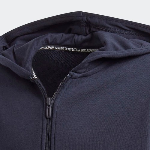 Adidas Kids Sports Jacket Full Zip Hoodie Navy - Picture 2 of 4