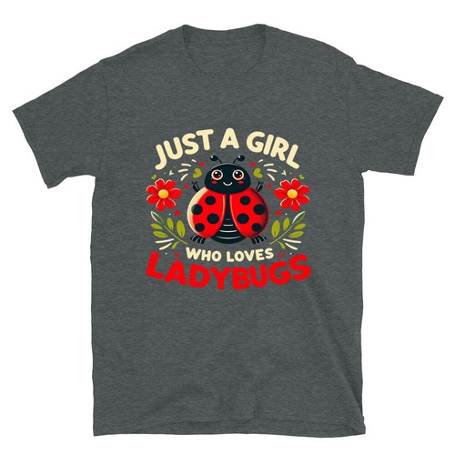 Just a Girl Who Loves Ladybugs T-shirt - Novelty Cute Zoology Insect Graphic Tee - Picture 8 of 52